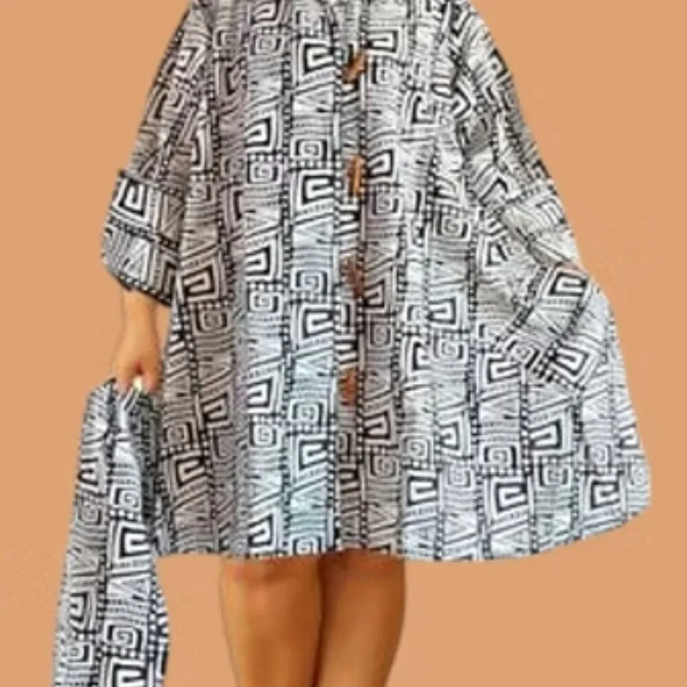 Black Squared Swing Dress - Picture 3 of 3